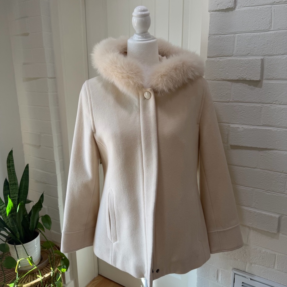 Forecaster of Boston Ivory Lambswool Coat